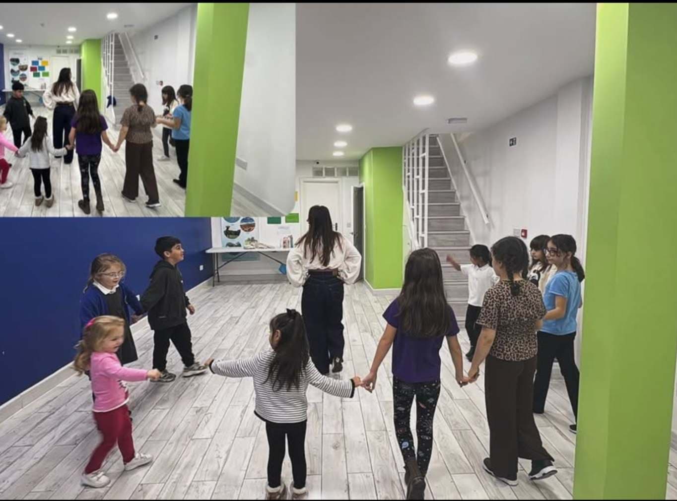 UMW’de halk dansı seansına katılan çocuklar ve topluluk üyeleri